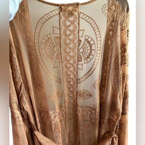 Festi Maxi Lace Kimono Tan 1X - Picture 12 of 12